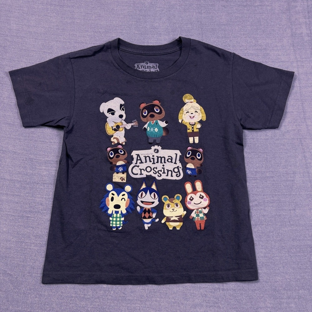 Animal Crossing Graphic Crew Neck Short Sleeve T Shirt Kids Small Charcoal Gray